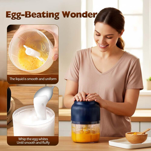Electric Garlic Chopper, USB Wireless Veggie Cutter, 4 Sharp Stainless Blades – Compatible with All Kitchen Needs 2