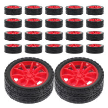 200Stk Rote Gummireifen Für Spielzeugautos, DIY Modellräder Für Kinder