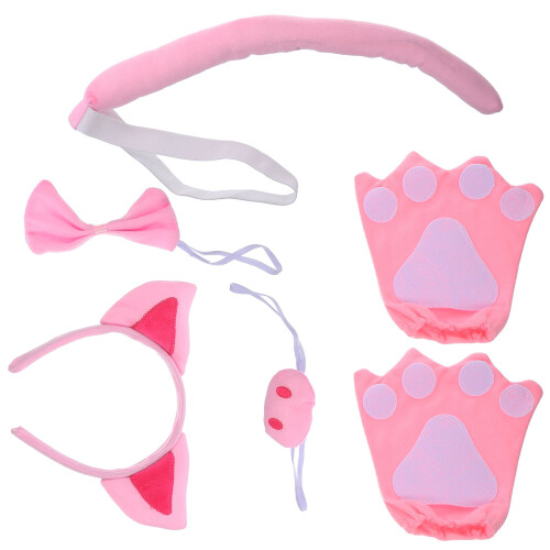 3Ensembles Costume Rose Oreilles Bandeau Queue 1