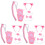 3Ensembles Costume Rose Oreilles Bandeau Queue 3