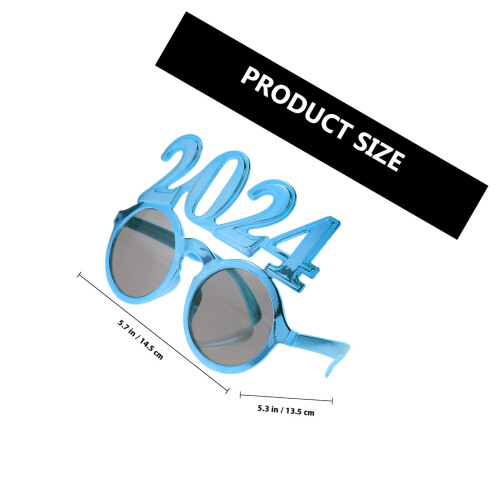 2024 Μπλε γυαλιά οράσεως Πρωτοχρονιάς για πάρτι με διακοσμητικά και αστεία 1