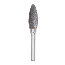 Carving Tool Tungsten Carbide Burr Flame Shape Double Cut Rotary File With1/4" Shank For High Finish Metal Grinding Deburring And Grooving Long Life