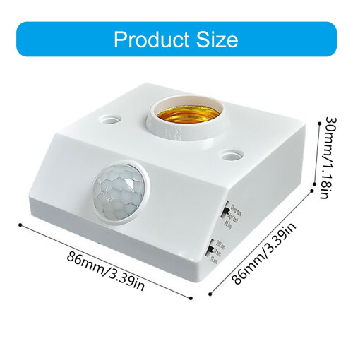 Soquete para lâmpada LED E27 com sensor de movimento e base espiral E27 para lâmpadas LED. 2