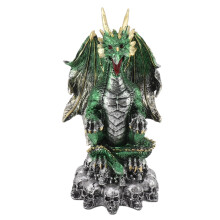 Statua in resina di drago gotico magico multicolore con dettagli intricati, statuetta di drago dipinta a mano, lavorazione artigianale esclusiva,