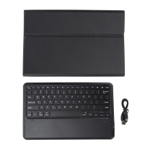 Teclado desmontable para tablet con navegación táctil, funda protectora magnética, soporte para lápiz integrado y función de suspensión