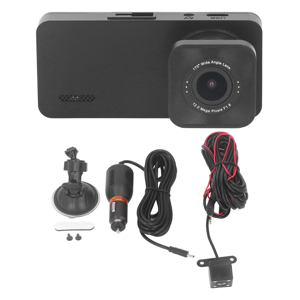 Sensor Dash Cam With Loop Recording, 1080P Front Dash Camera Featuring Night Vision And Lcd Display, Wifi Enabled Dash Cam Supporting24h Parking 9071309202106