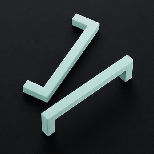 1 Pack 5 Inch Kitchen Square Cabinet Handles Green Drawer Pulls for Cupboard Hardware 1