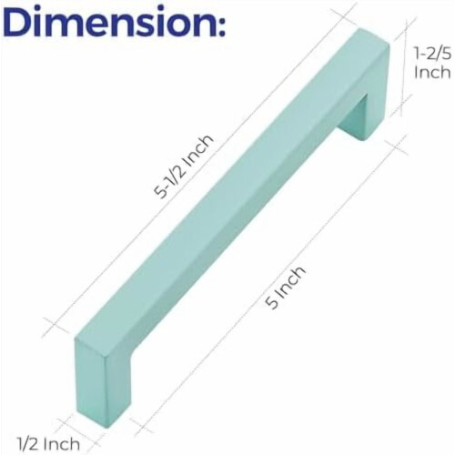 1 Pack 5 Inch Kitchen Square Cabinet Handles Green Drawer Pulls for Cupboard Hardware 2