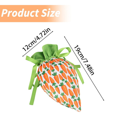 Easter carrot treat bags fabric drawstring 10 pcs 1