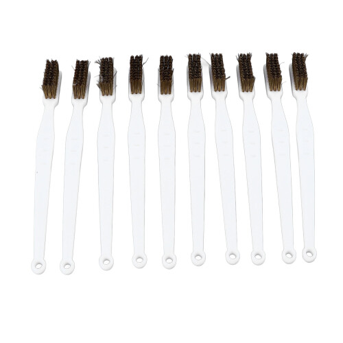 Brass Wire Brush Set Curved Handle 10pcs Nozzle 1