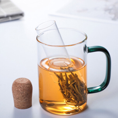 Reusable Glass Tea Infuser for Loose Leaf Tea – Compatible with Most Cups, Includes Cork Handle 2