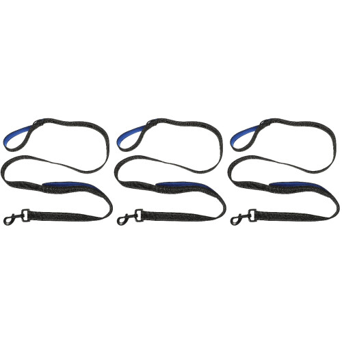 3Pièces Laisse Pour Petit Medium Avec Boucle Métal Rotative Noir 2