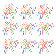 120Pcs Colorful Cross Shaped Paper Clips for Christian Home Office Use