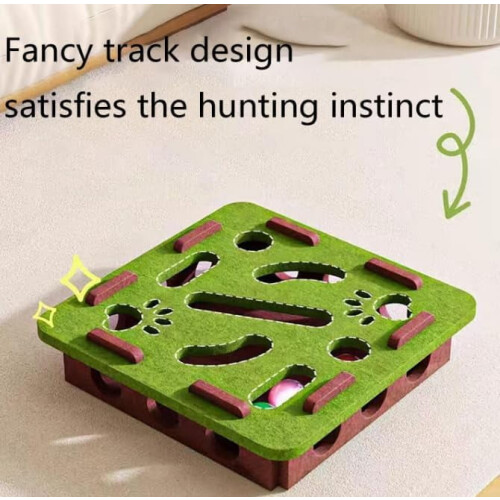 Cat Scratch Puzzle Enrichment Box with 3 Bells 2