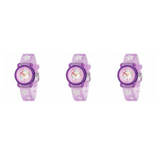 3Pcs Kids Purple Cartoon Watch Durable Quartz Watch for Children