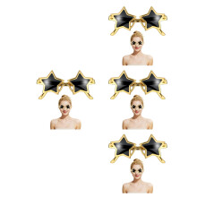 4Stk Goldene Stern-Sonnenbrillen PVC Halloween Fest
