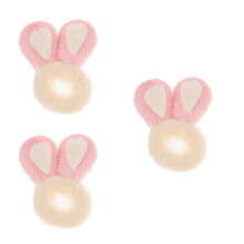 3Pcs Grey Cat Ear Plush Hair Ties Ponytail Holders Durable Hair Rings