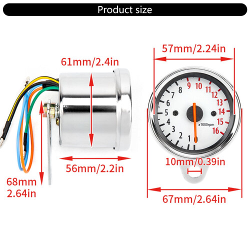 Motorcycle Tachometer Speedometer 1.6W Real-Time Engine Data 2