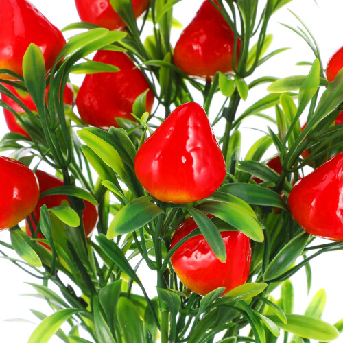 3Pcs Realistic Red Artificial Strawberry Branches for Wreaths and Table Decor 2