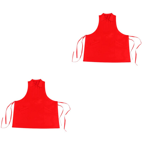 2Pièces Tablier Rouge Pour Barbier 2