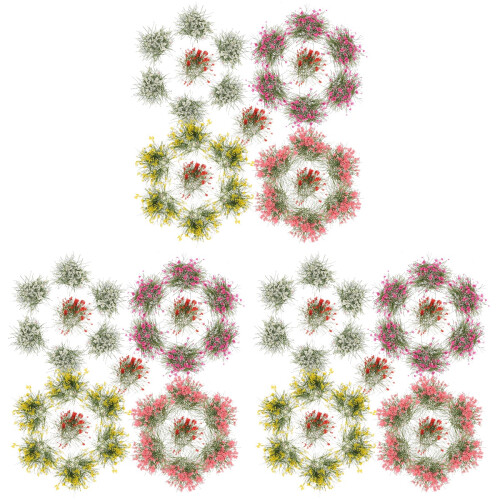 15Pièces Buisson Fleurs Miniatures Simulation Colorée Pour Décor 1