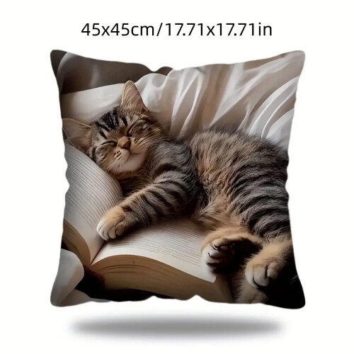 Μαξιλαροθήκη Sleeping Cats - Κοντό πέλος, μαλακό βελούδινο κάλυμμα μαξιλαριού με άνετο 2