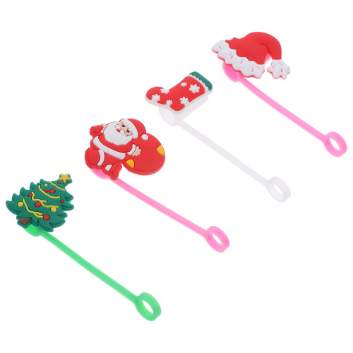 12Pièces Couvre- Silicone Couleurs Assorties Caps Décor Noël 2