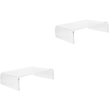 2Pcs Clear Acrylic Computer Stand Riser for Ergonomic Monitor Display