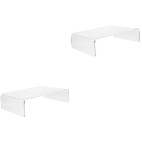 2Pcs Clear Acrylic Computer Stand Riser for Ergonomic Monitor Display