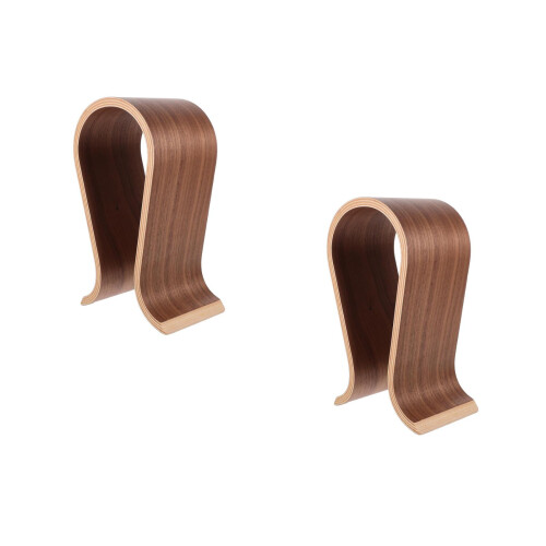 2Pièces Support Écouteurs Bois Pour Rangement Bureau 2