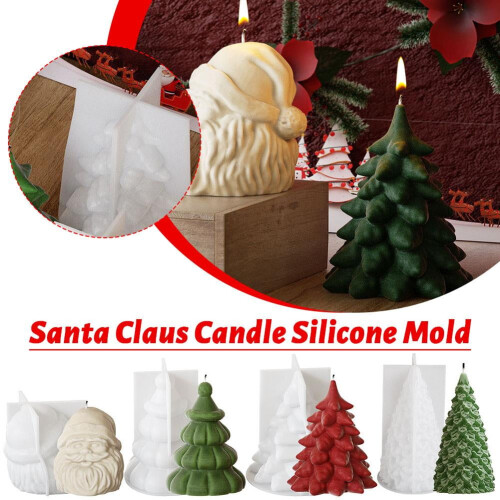 Silikon-Weihnachtsmann-Kerzenform, 4-teiliges Set 1