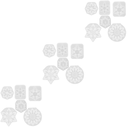 18Pcs Durable Silicone Snowflake Pendant Molds for Xmas Crafts