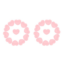 200Pcs Pink Small Jewelry Bags Heart-Shaped Sealable Pouch Holders