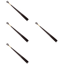 4Pcs Black Wooden Long Handle Shoehorns for Seniors Kids Women Men