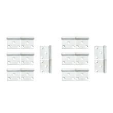 8Pcs Silver Iron Hydraulic Flag-Type Buffer Hinges Low Noise Home Use