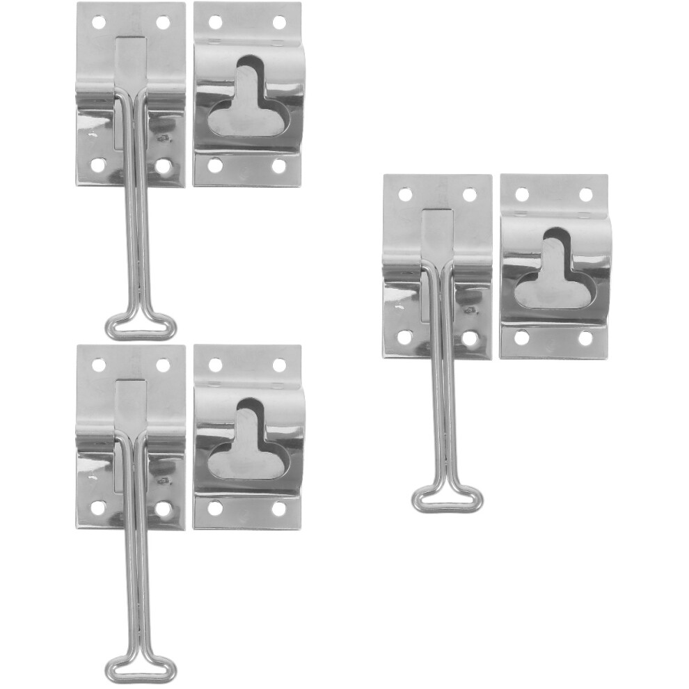 3Sets Stainless Steel Trailer Door Holder Durable Rv Door Latch Silver 3711626415112