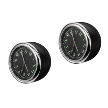 2Pcs Automotive Clock Car Dash Mini Stick on Night Glow