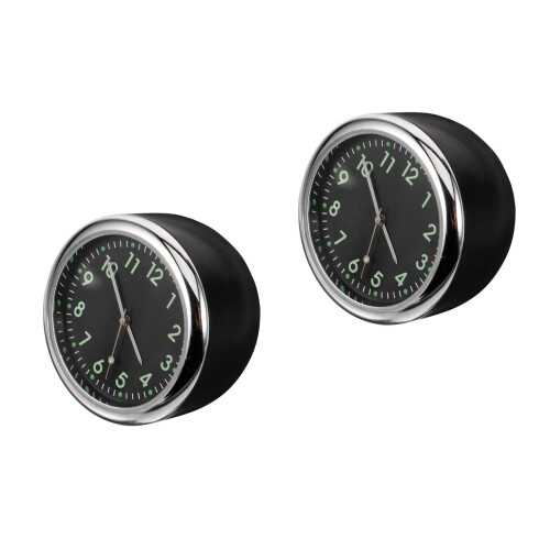 2Pcs Automotive Clock Car Dash Mini Stick on Night Glow