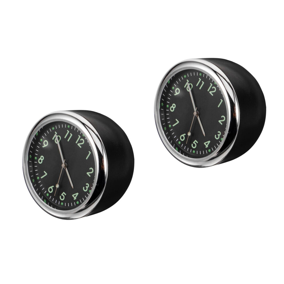 2Pcs Metal Car Clock Night Glow Auto Dashboard Mini Clock 3711121941260