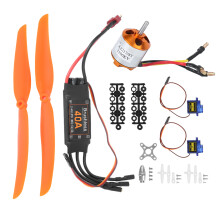 Børsteløst motorsæt med ESC-servo og propel til RC-fly, gashåndtagskalibreringsbeskyttelsessystemer Nem installation Batteri alsidighed Høj