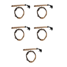 5Pcs Natural Wood Parrot Perch Stand with Suction Cup for Birds