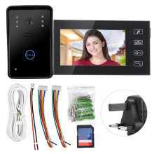 Home Security Video Door Phone System, 7Inch LCD Monitor Waterproof Outdoor Camera With IR Night Vision2Way Audio Monitoring Unlocking Function