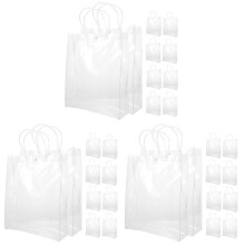 30Pcs Reusable Clear PVC Tote Gift Bags for Storage and Packaging