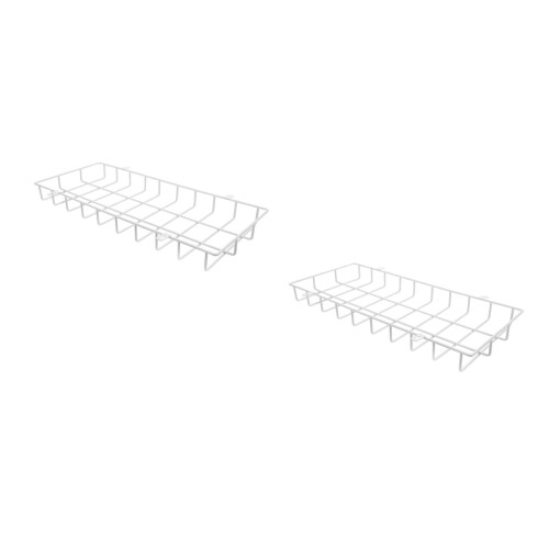 2Pcs White Wall Mount Exit Sign Safety Cage Iron Wire Protector