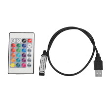 Controle remoto LED de 16 velocidades, modo de controle por som, controlador infravermelho sem fio para fitas de LED RGB com brilho ajustável e