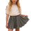 Girls Shimmering Sequin Pleated Skirt Grey 6