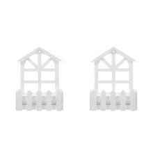 2Pcs White Wooden Wall Planter with Foam Insert for Artificial Flowers