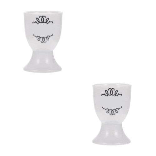 2Pcs Ceramic Egg Holder White Food Container for Restaurant Tableware