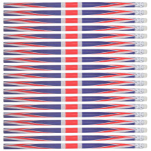 120Pcs Multi Color Wooden Pencils with Uk Flag Design for Kids Writing