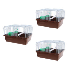 3Pcs Portable Bird Travel Cage Coffee ABS Iron Durable Parrot Carrier